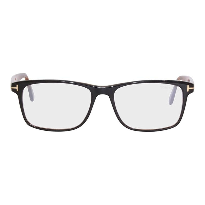 Tom Ford Eyeglasses Rectangle Full Rim, Transparent Grey Frame and Clear Blue Light Block Lens FT5752-B020