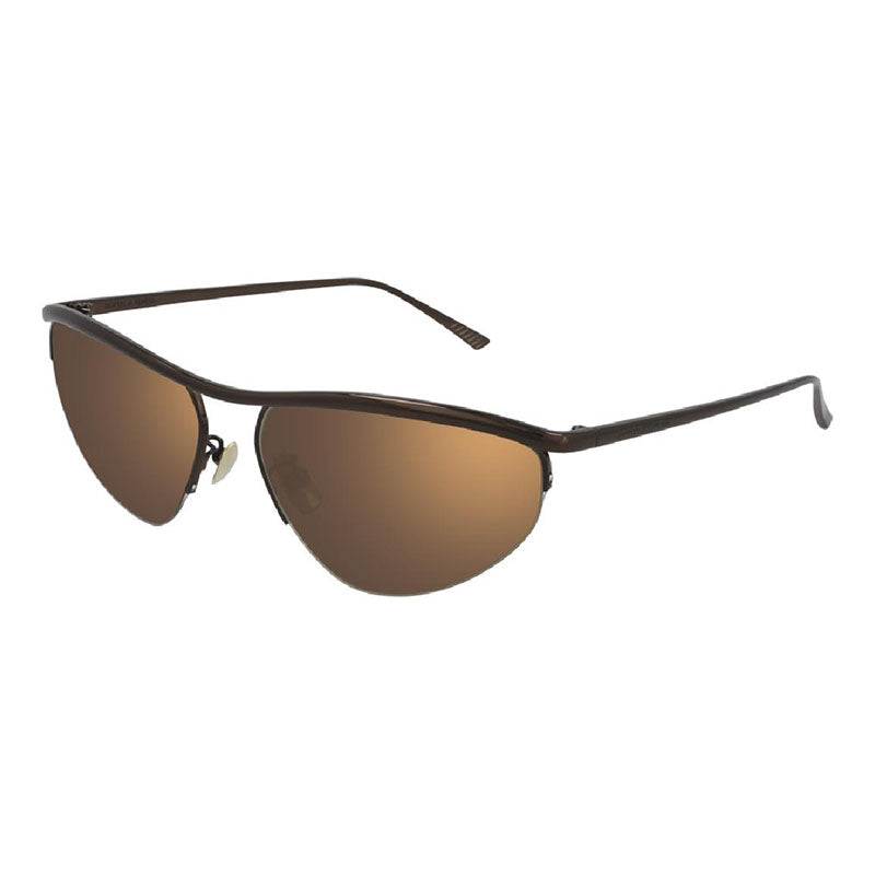 Bottega Veneta Sunglasses Cat Eye Semi Rim, Brown Frame and Bronze Lens BV1091S003