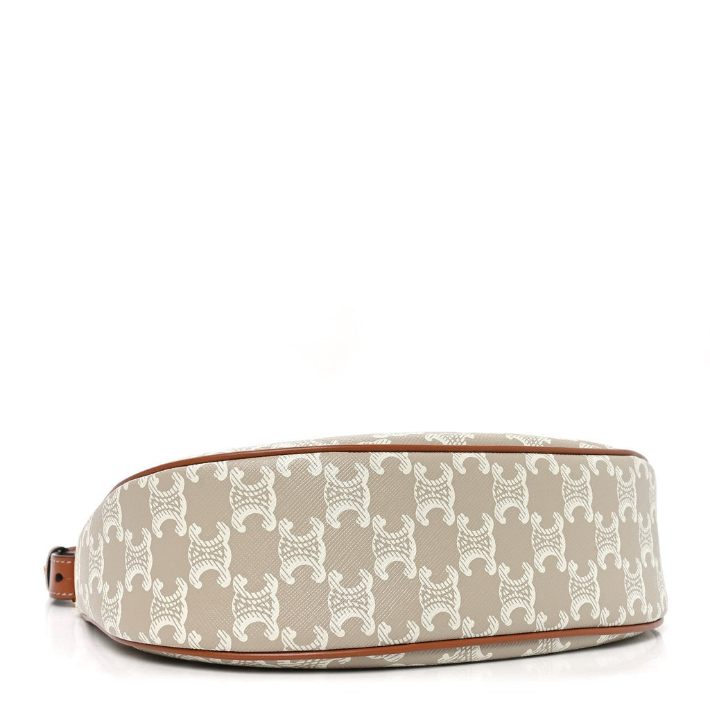 Canvas Calfskin Ava Triomphe Shoulder Bag Grege