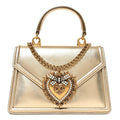 Metallic Nappa Small Devotion Envelope Top Handle Bag Gold