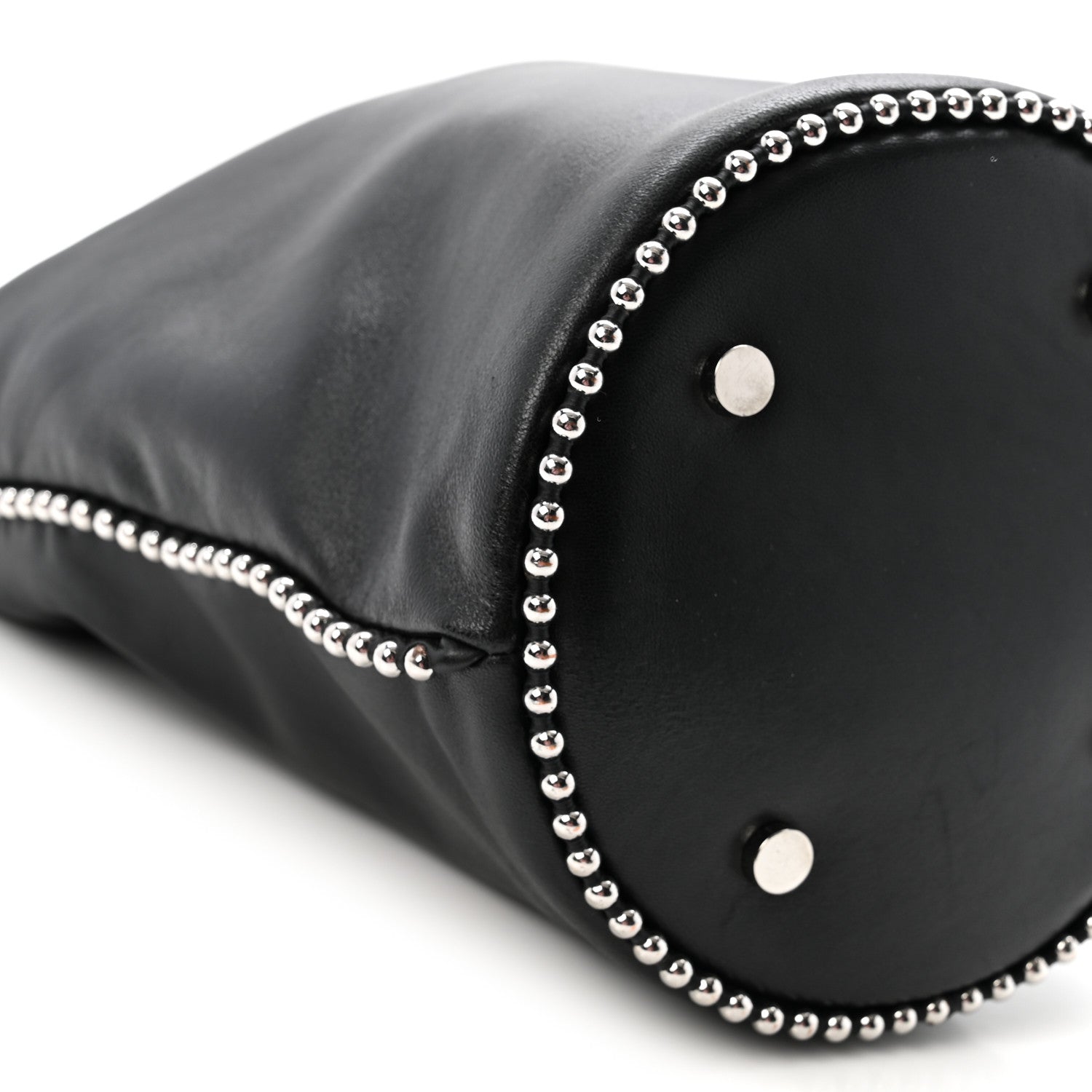 Lambskin Attica Chain Dry Sack Bucket Bag Black