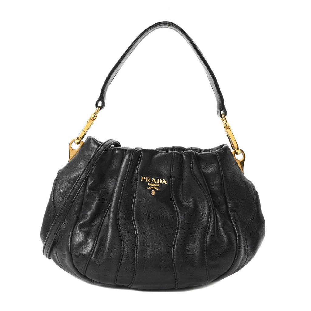 Nappa Stripes Mini Shoulder Bag Black