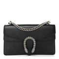 Pebbled Calfskin Small Dionysus Shoulder Bag Black