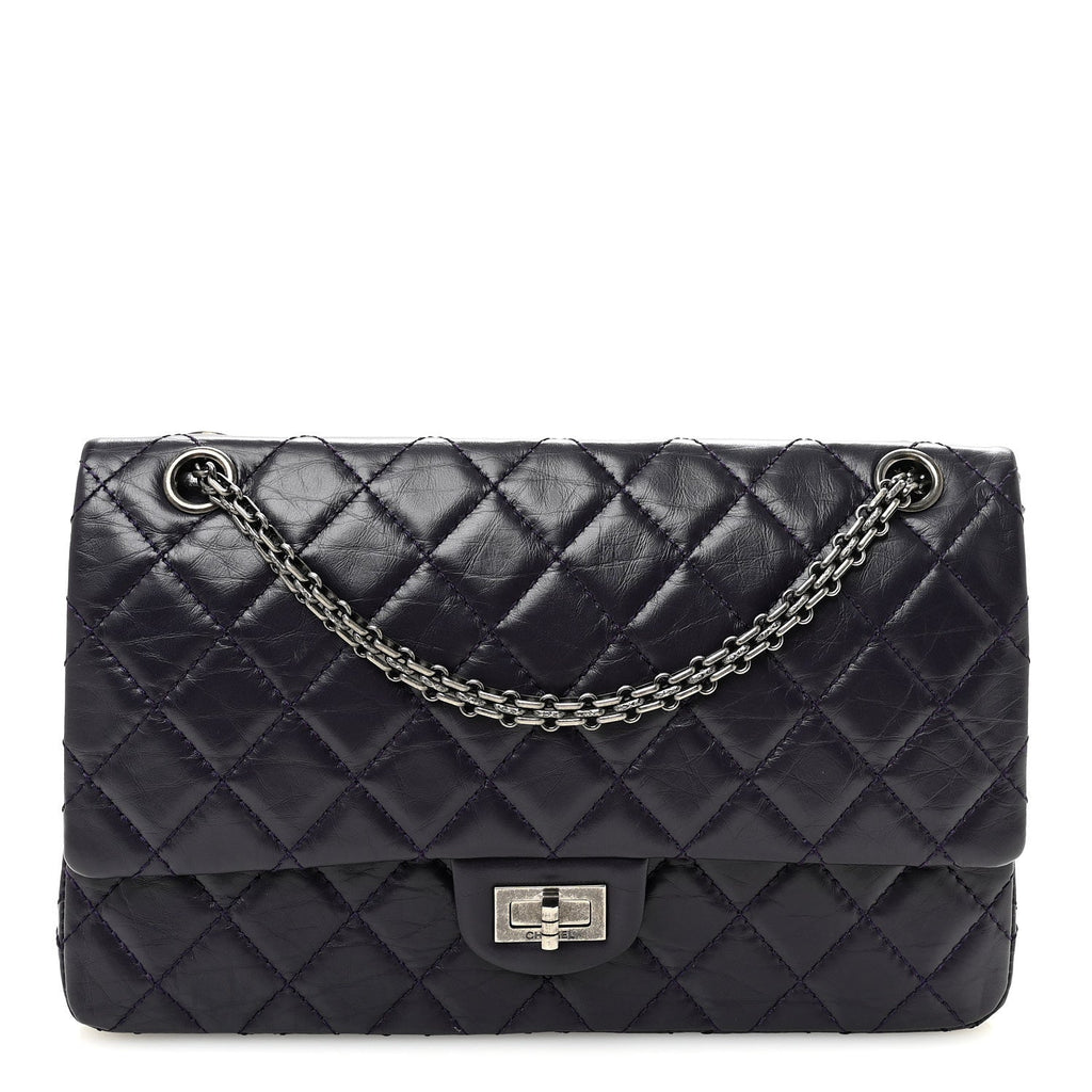 Aged Calfskin Quilted 2.55 Reissue 226 Flap Purple