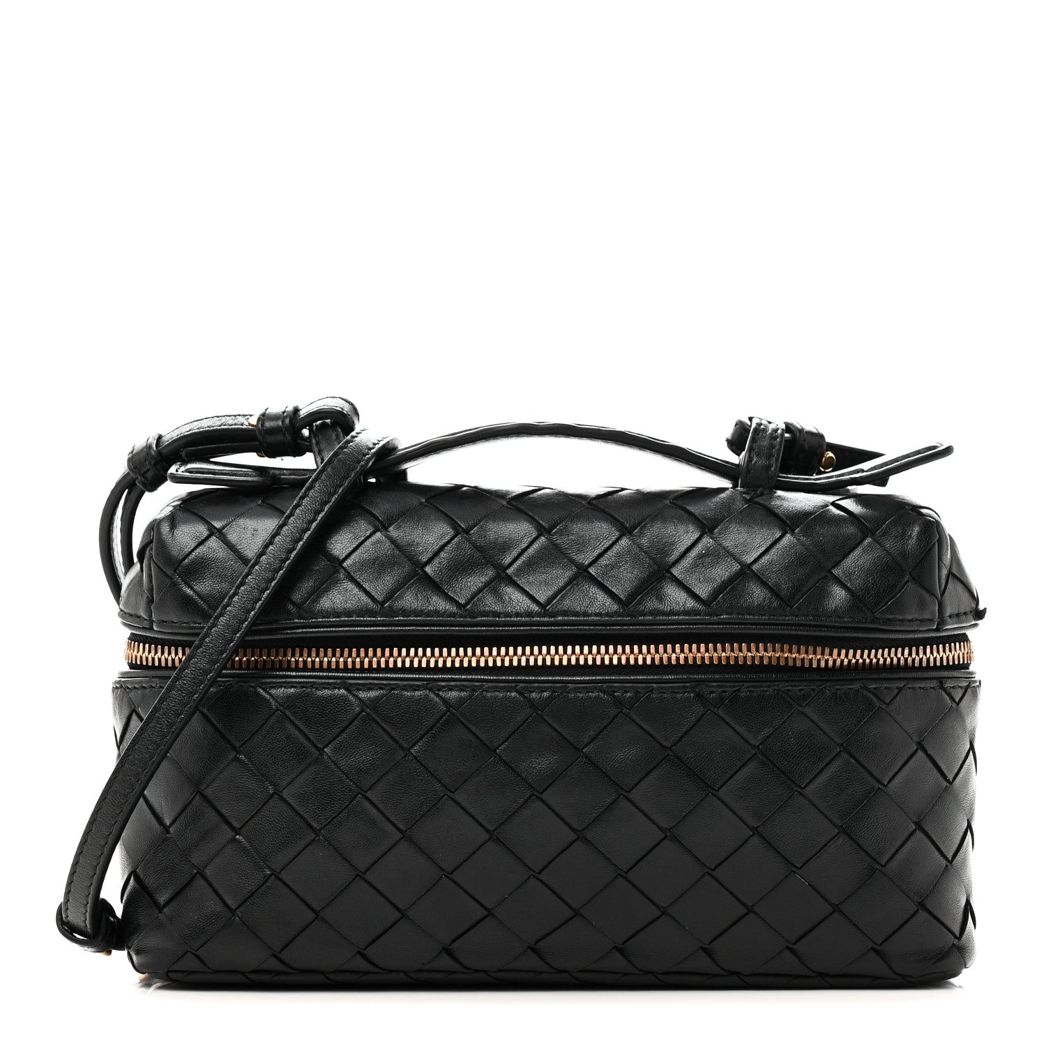 Calfskin Intrecciato Bang Bang Vanity Case Black