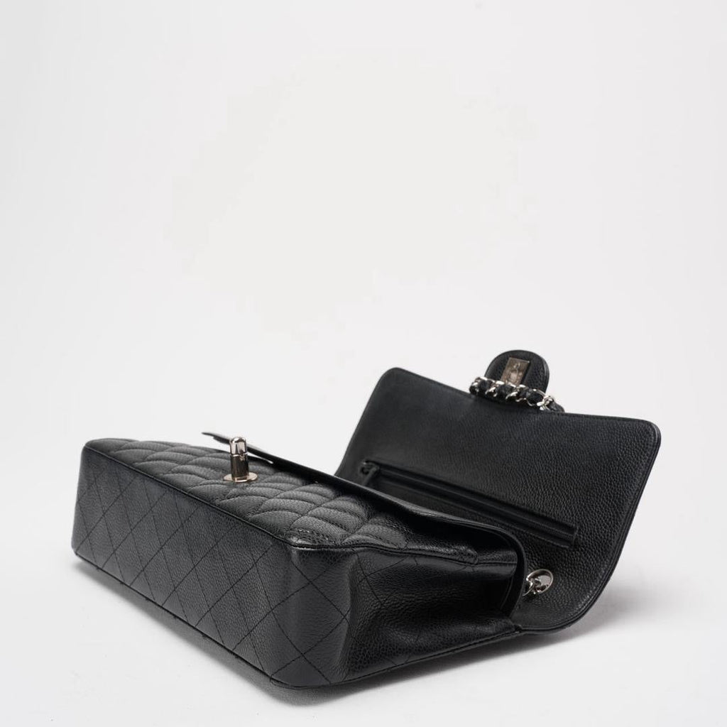 Chanel Black Quilted Caviar Medium Classic Double Flap Bag