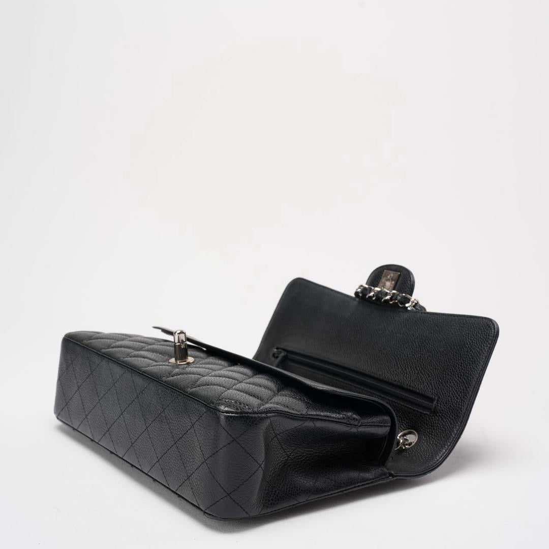 Chanel Black Quilted Caviar Medium Classic Double Flap Bag