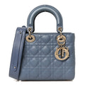 Lambskin Cannage Small My ABCDior Lady Dior Denim Blue