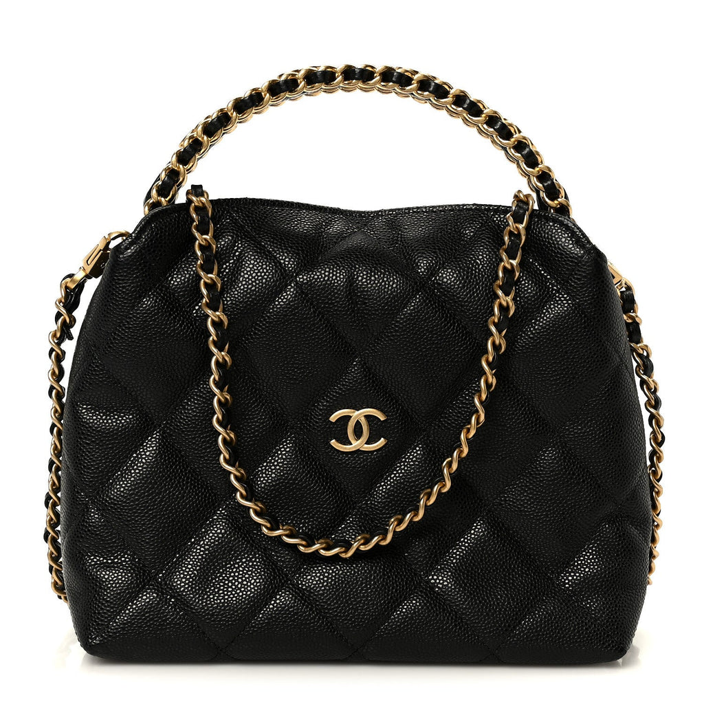 Caviar Quilted Chanel Way Clutch With Chain Black