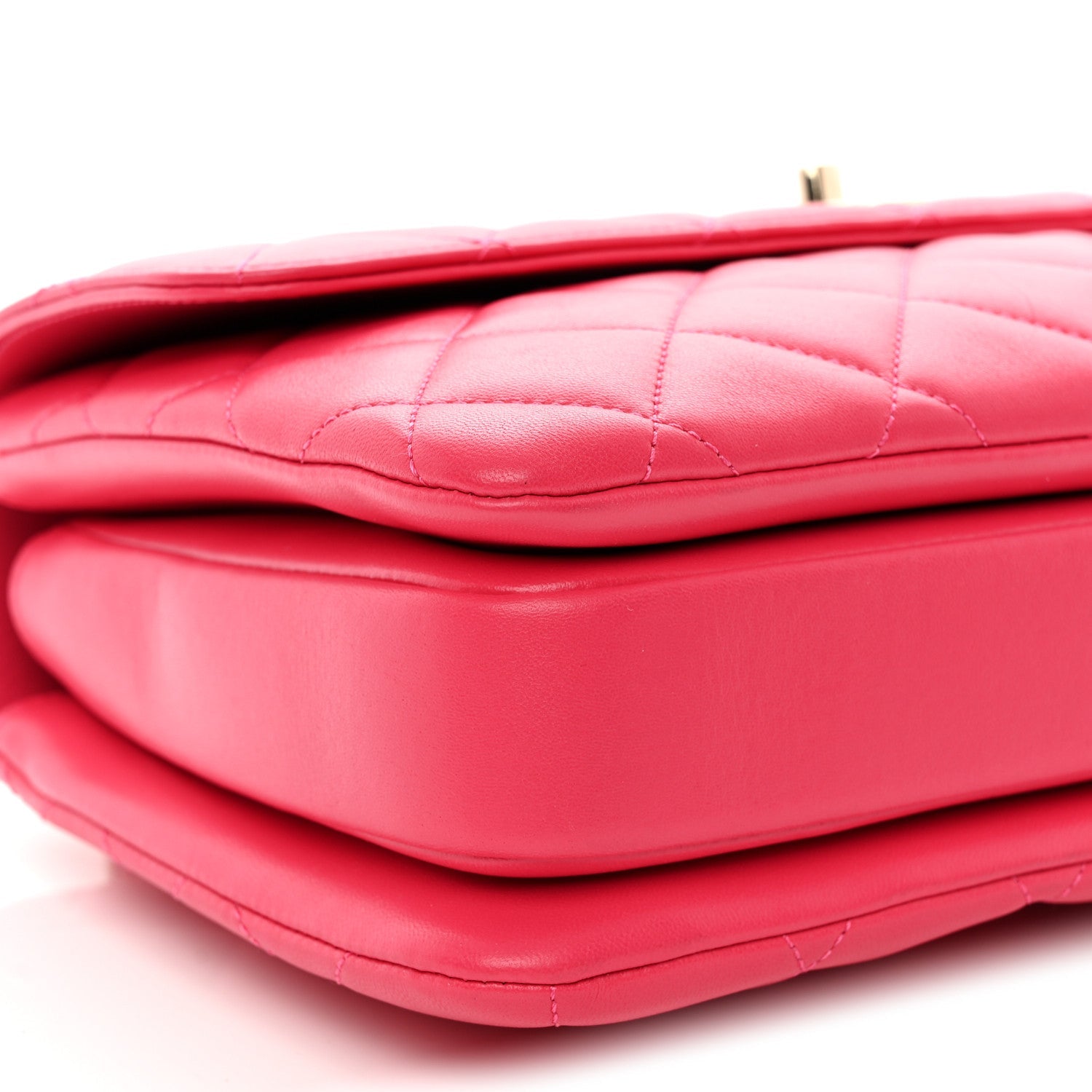 Lambskin Quilted Medium Trendy CC Flap Dual Handle Bag Dark Pink