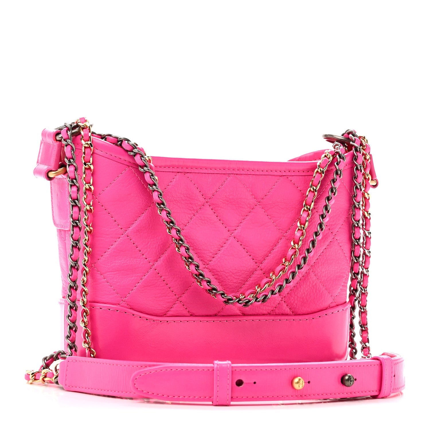 Goatskin Quilted Small Gabrielle Hobo Pink