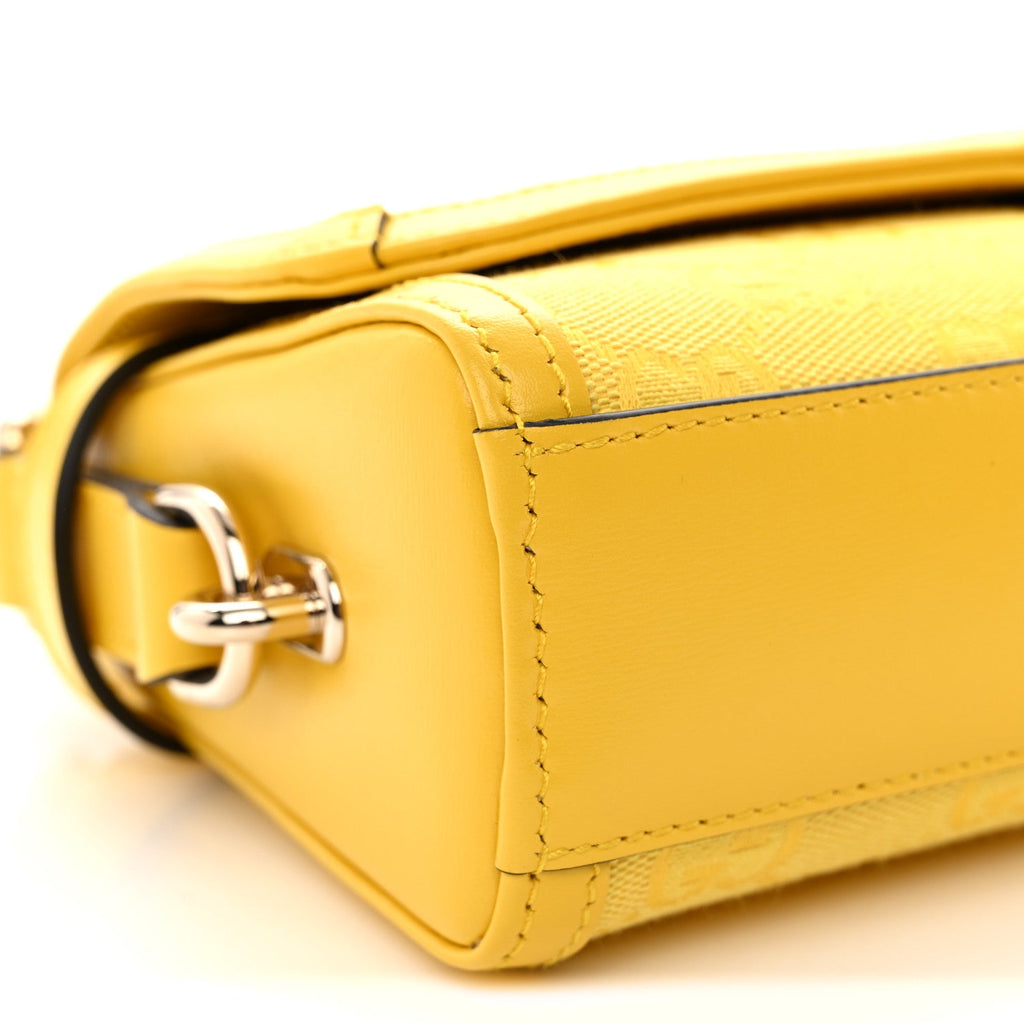 GG Monogram Textured Dollar Calfskin Small Luce Shoulder Bag Yellow