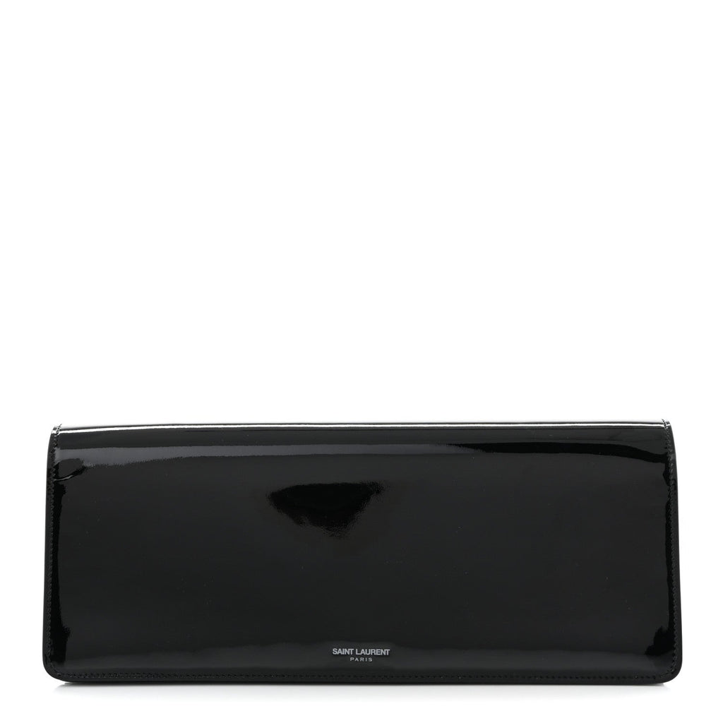 Patent Calfskin Clutch Black