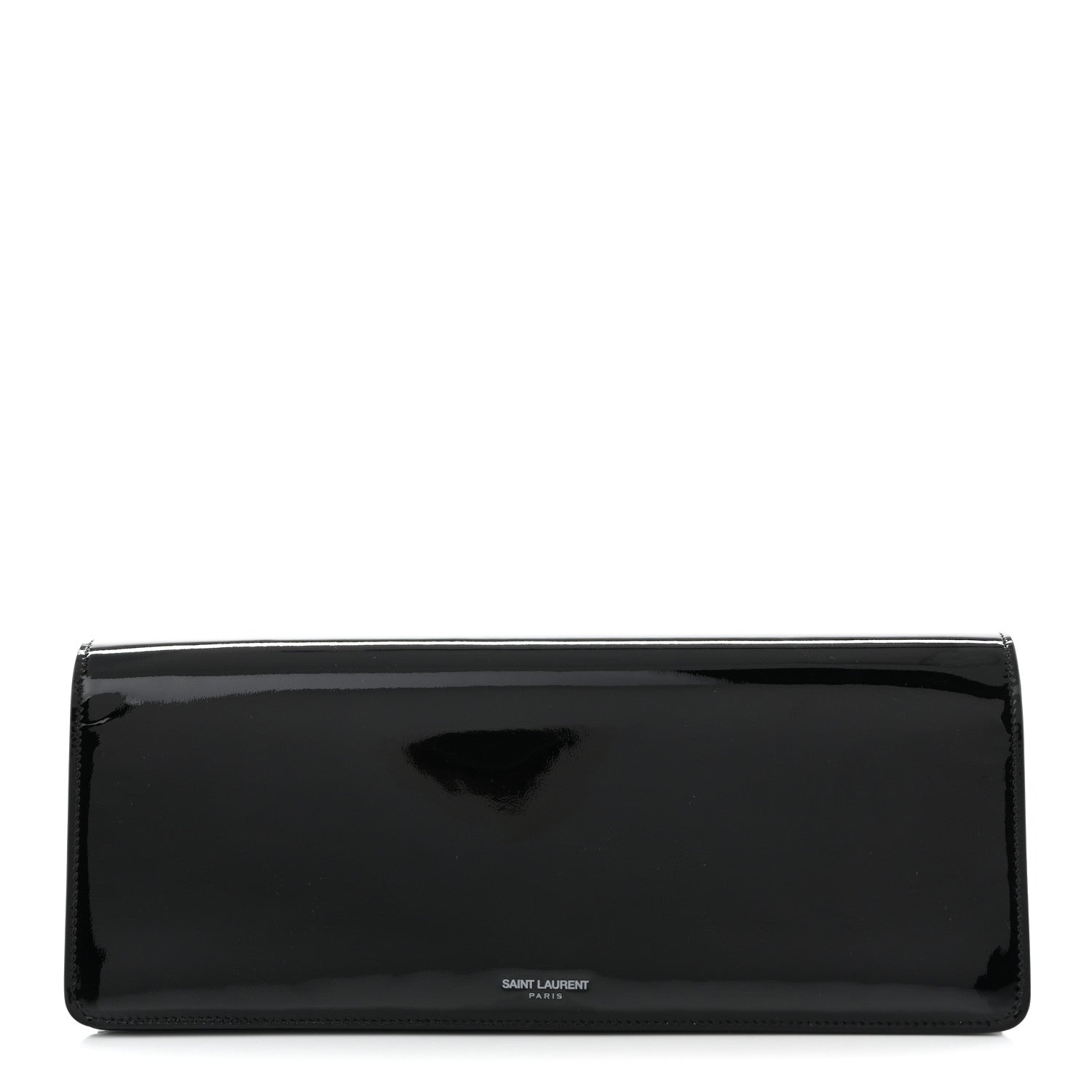 Patent Calfskin Clutch Black
