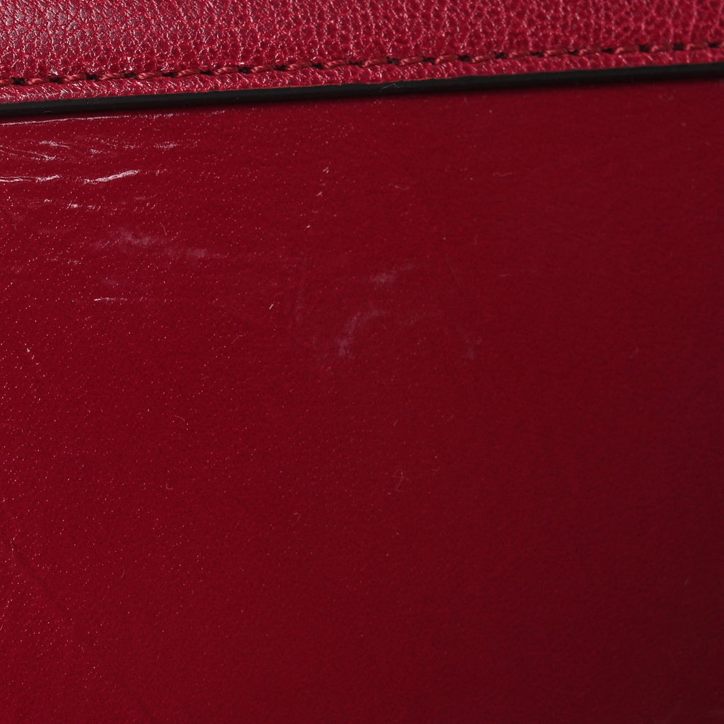 Goatskin Mini GV3 Shoulder Bag Cherry Red