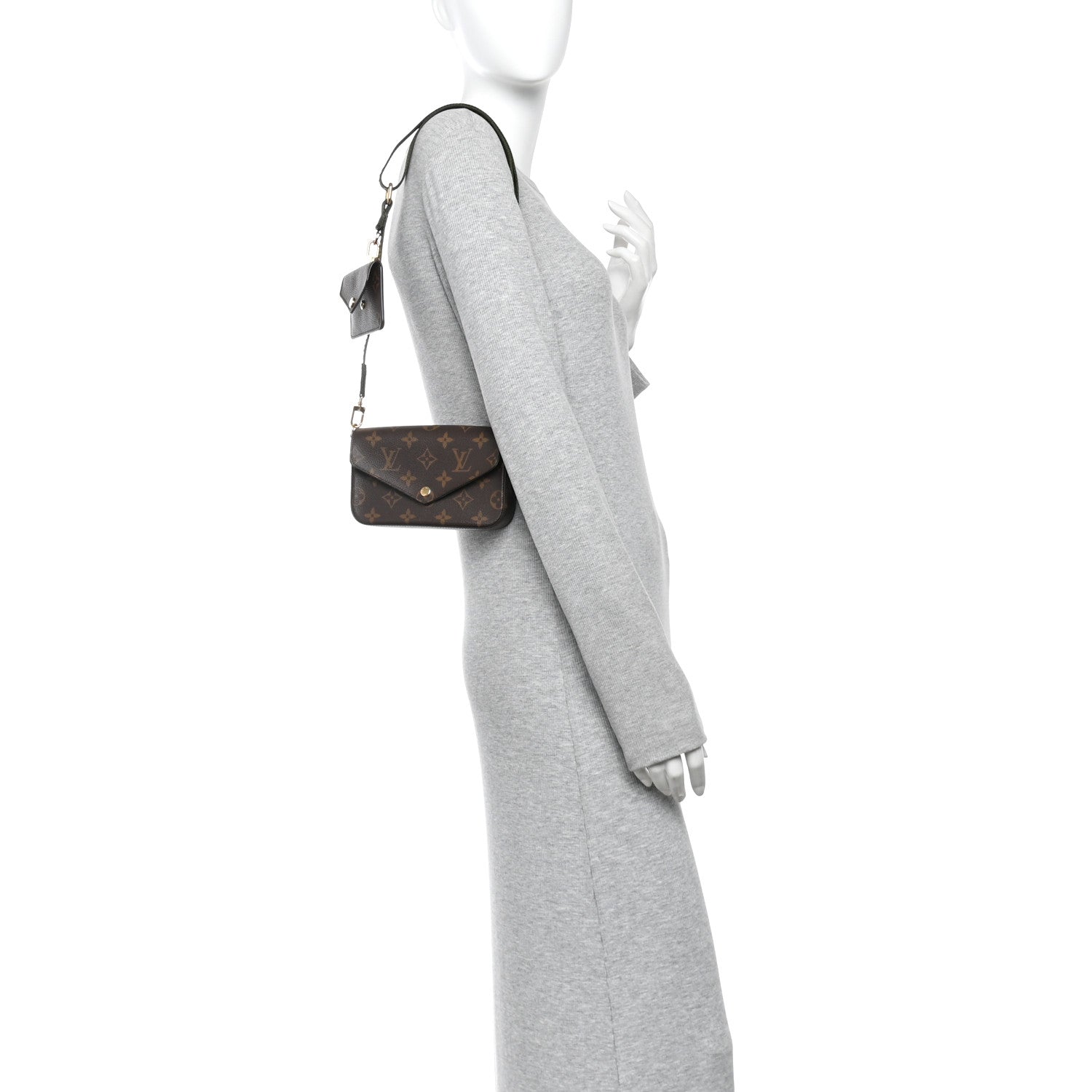 Monogram Felicie Strap & Go Kaki