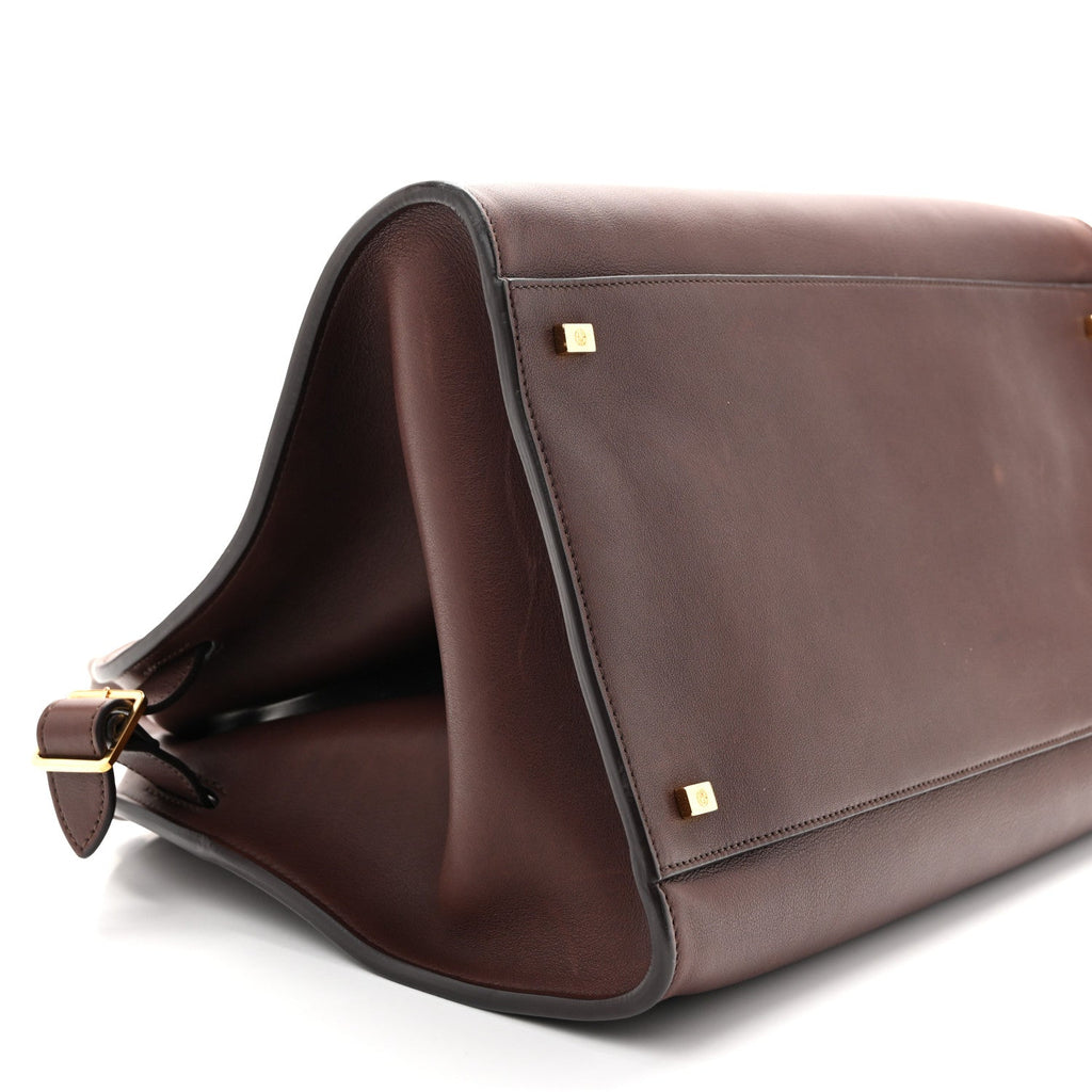 Polished Saddle Calfskin Soft Margaux 15 Burgundy