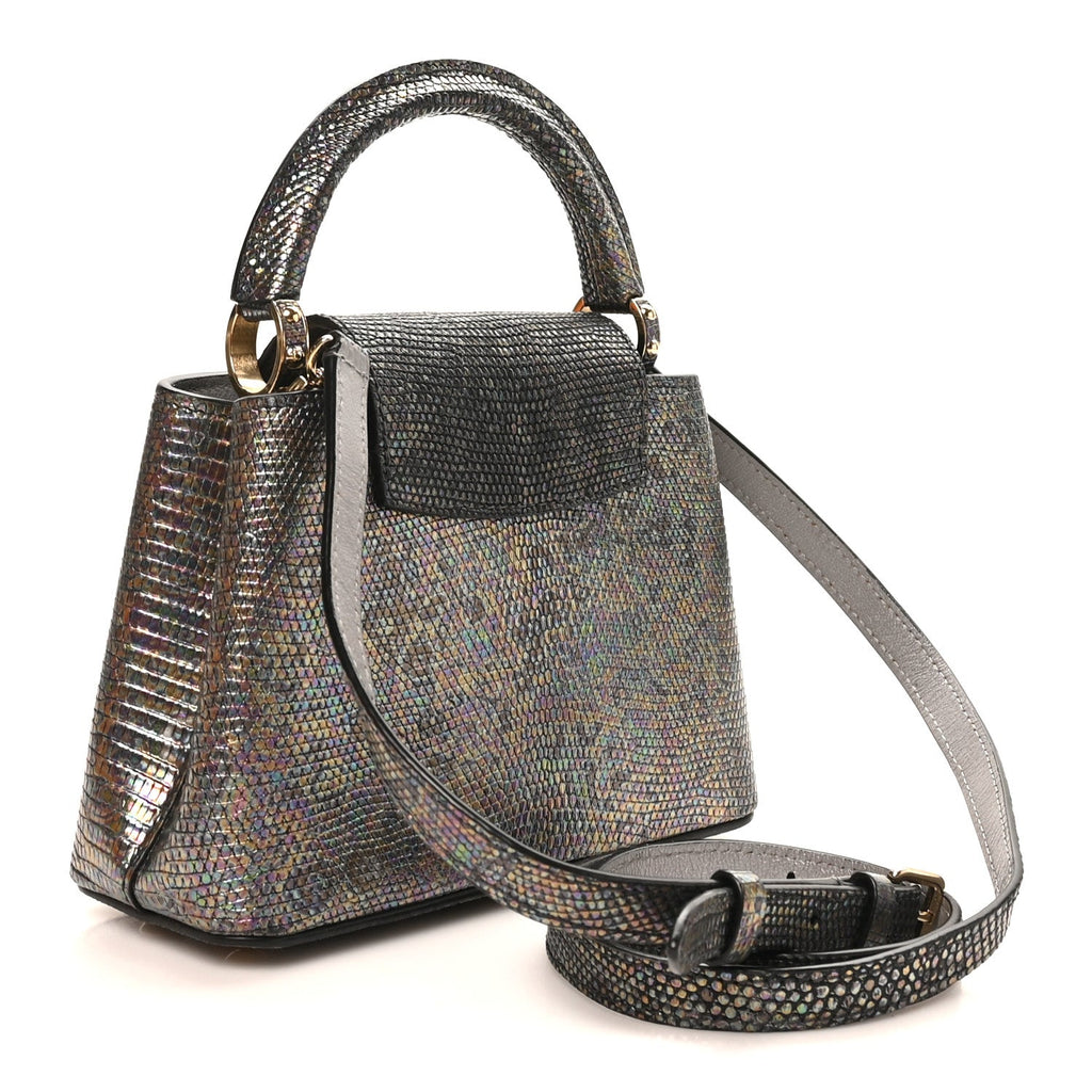 Lizard Capucines Mini Bleu Petrole