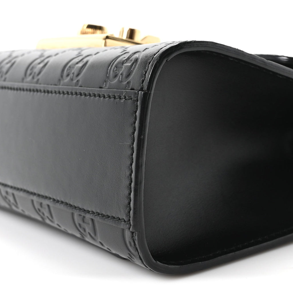 Guccissima Small Padlock Shoulder Bag Black