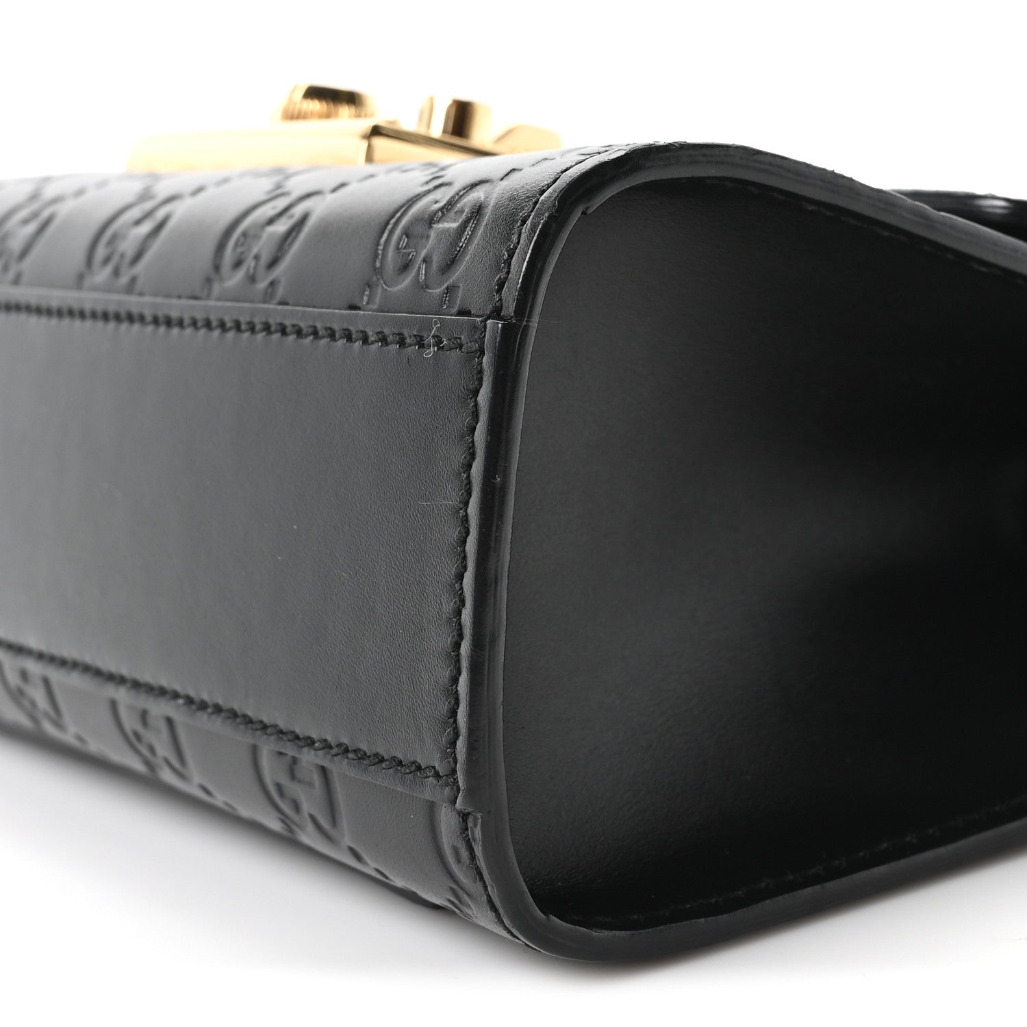 Guccissima Small Padlock Shoulder Bag Black