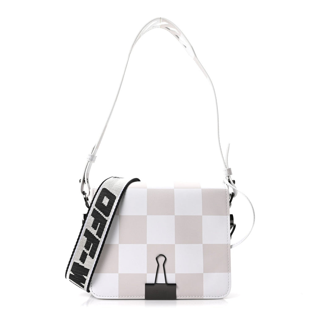 Calfskin Figures of Speech Binder Clip Bag White Beige