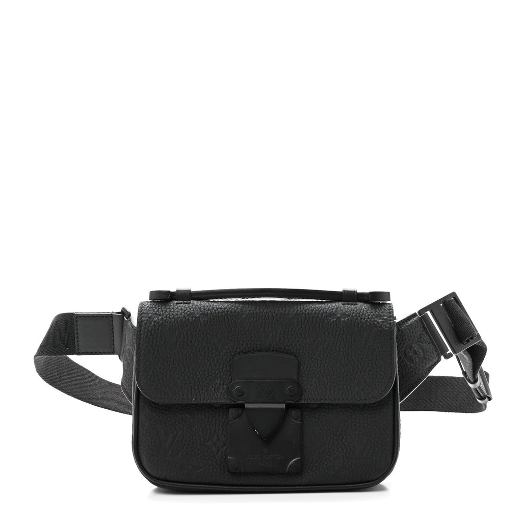 Taurillon Monogram S Lock Sling Bag Black