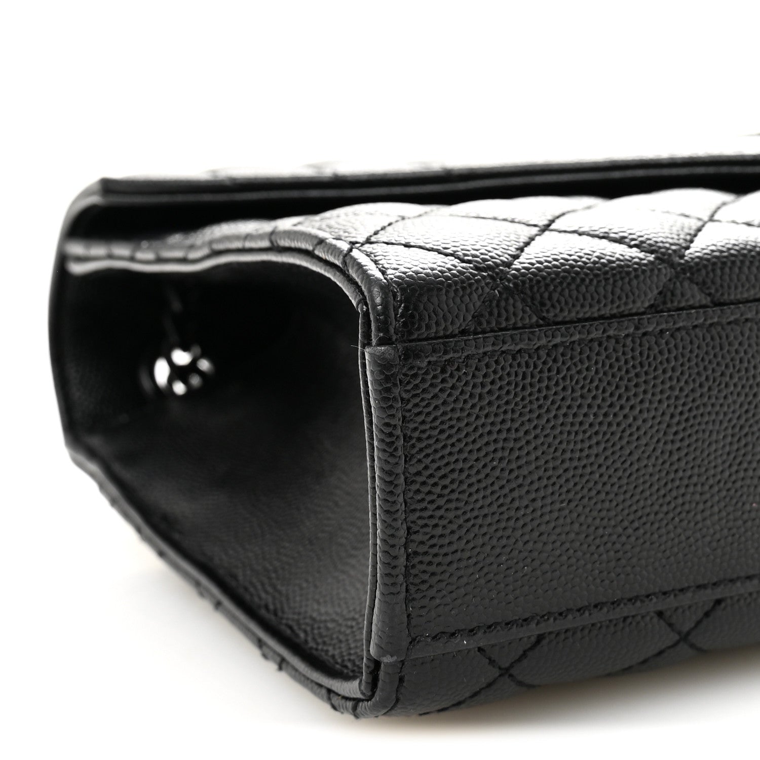 Grain De Poudre Textured Mixed Matelasse Triquilt Medium Monogram Monochrome Satchel Black