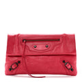 Agneau Classic Hardware Envelope Clutch Rose Thulian