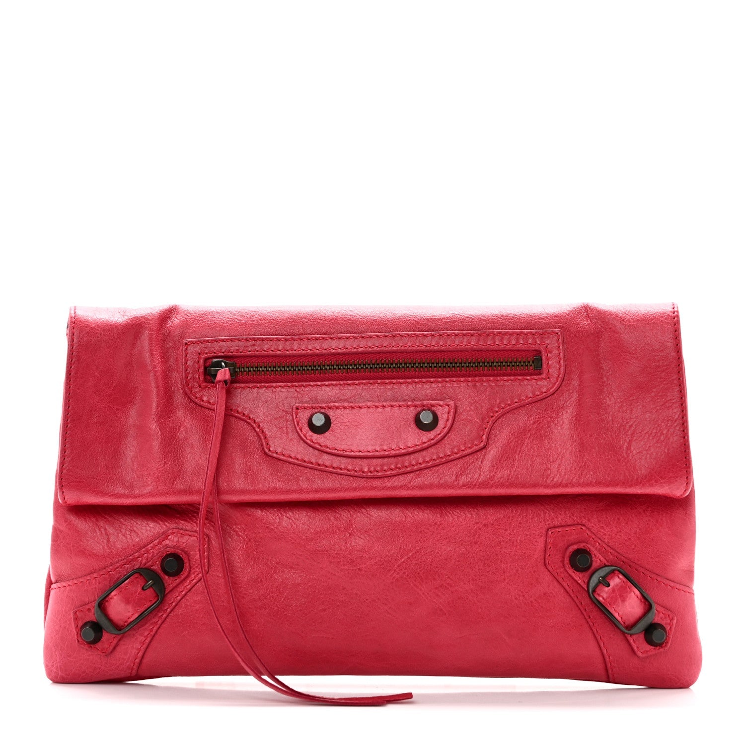 Agneau Classic Hardware Envelope Clutch Rose Thulian