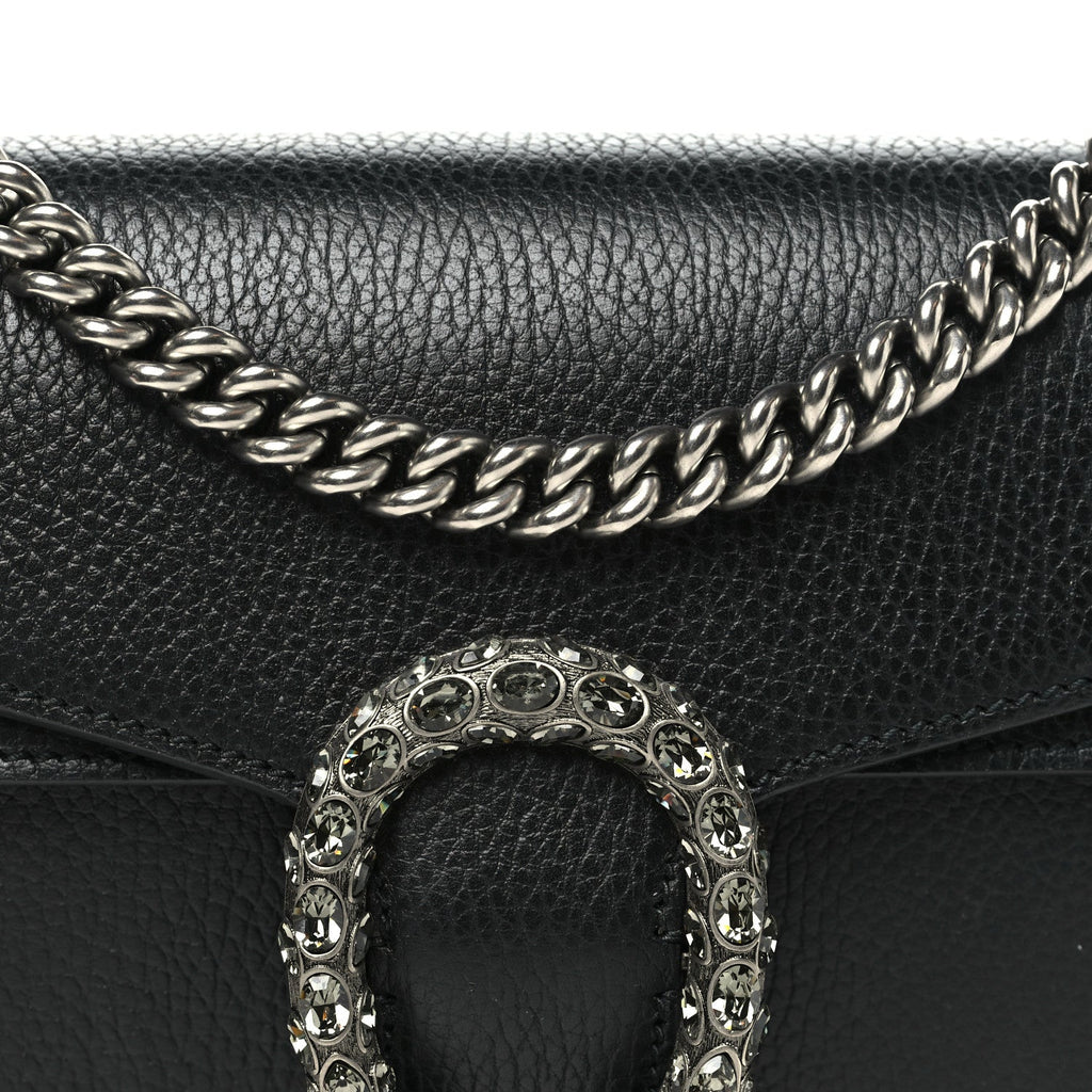 Pebbled Calfskin Small Dionysus Shoulder Bag Black