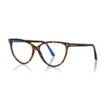 Tom Ford Eyeglasses Round Full Rim, Shiny Transparent Liliac Frame and Clear Demo Lenses Lens FT5743-B078
