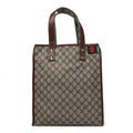 GG Plus Monogram Small Signature Web Loop Vertical Tote Light Brown