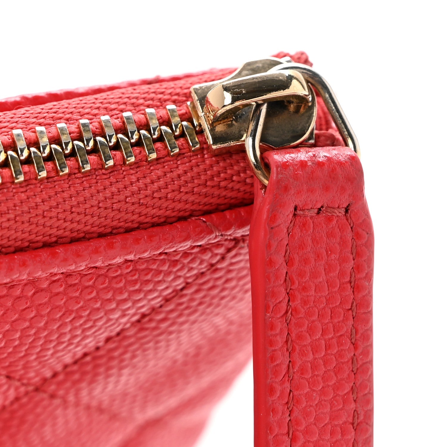 Caviar Quilted Small Cosmetic Case Red