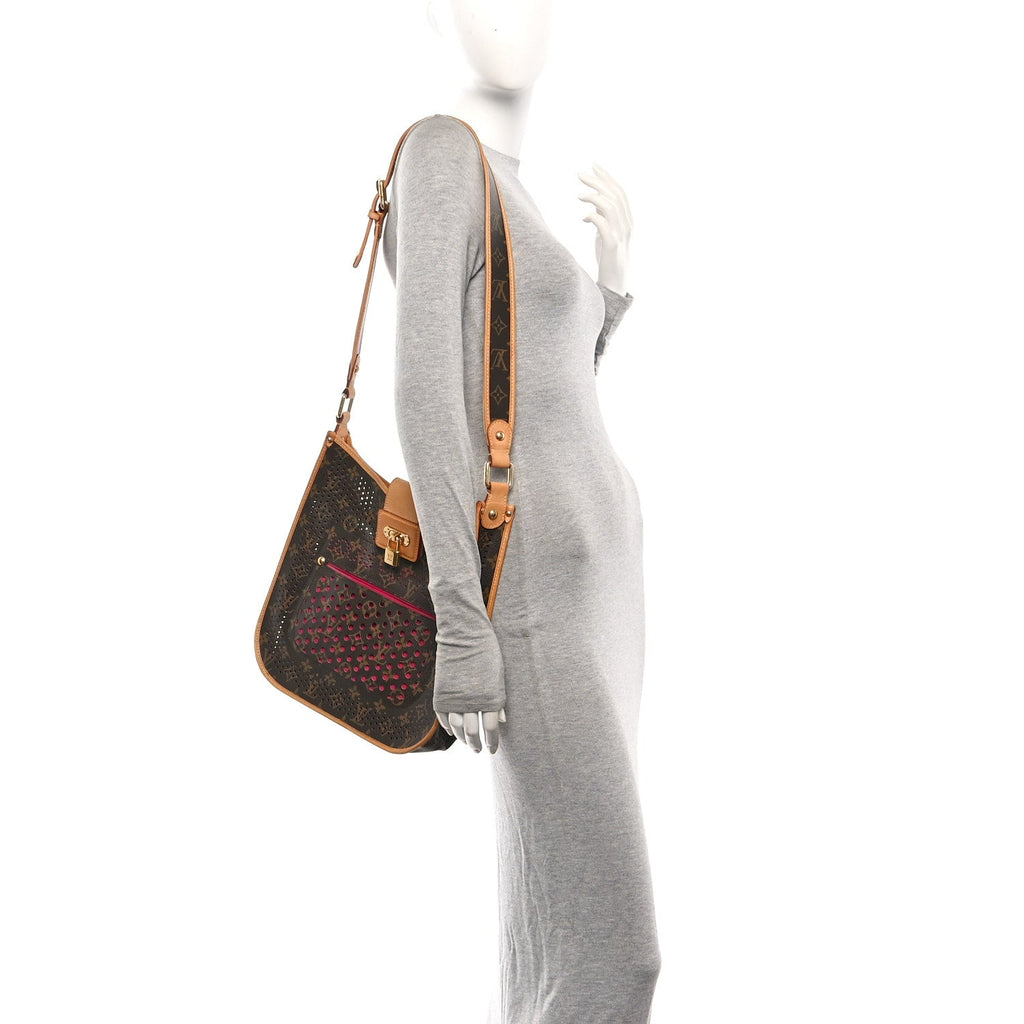 Monogram Perforated Musette Fuchsia