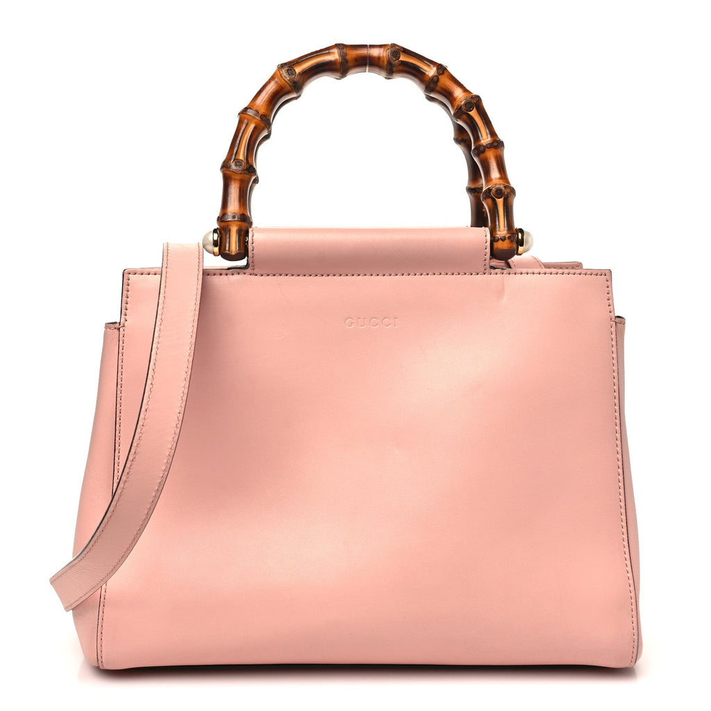 Nappa Bamboo Small Nymphaea Top Handle Bag Perfect Pink