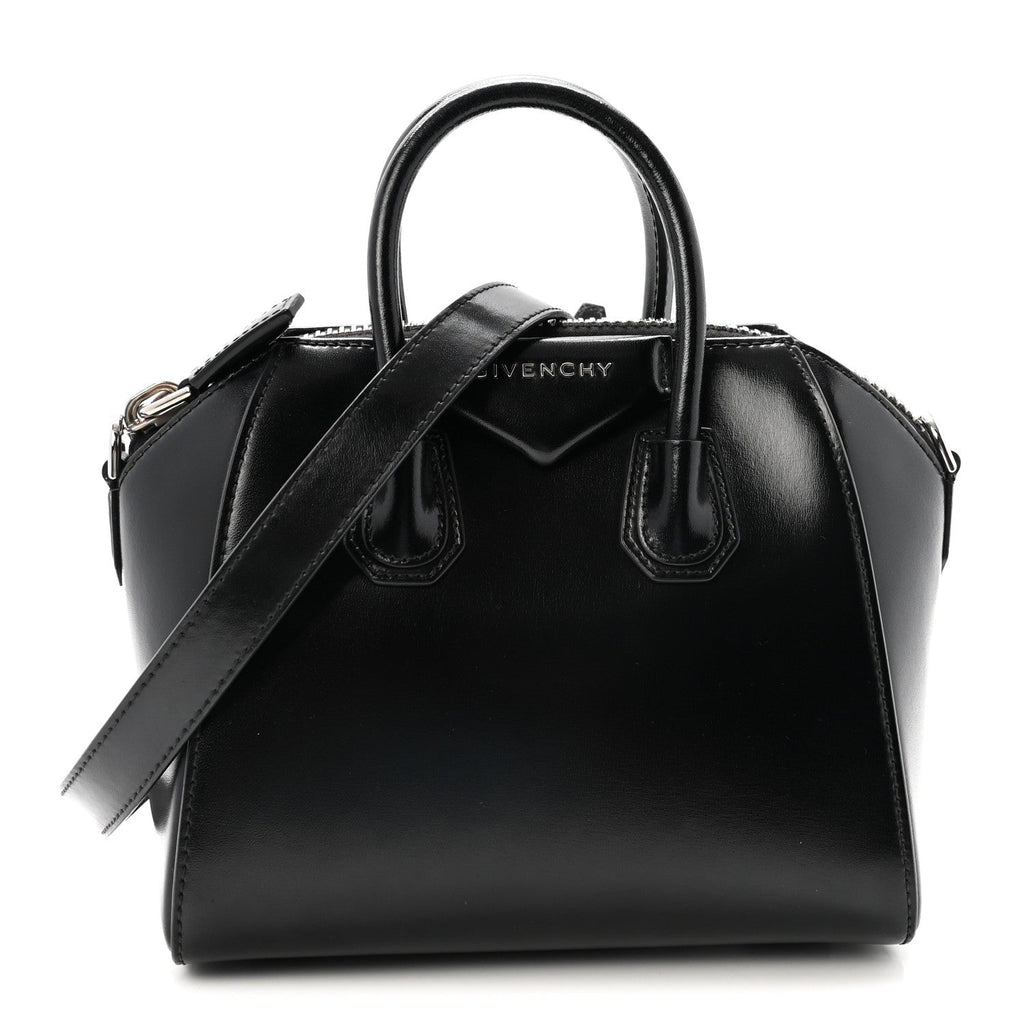 Shiny Lord Calfskin Mini Antigona Black