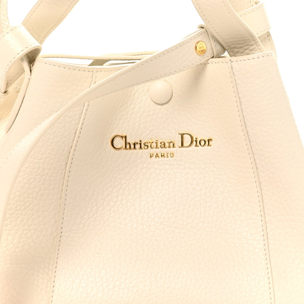 Calfskin Medium Signature Bucket Bag Latte