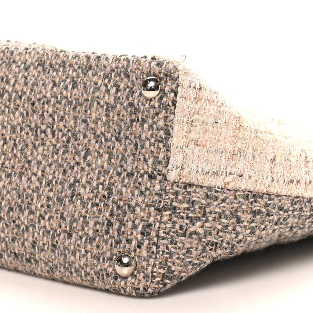 Tweed Quilted Cambon Tote Grey