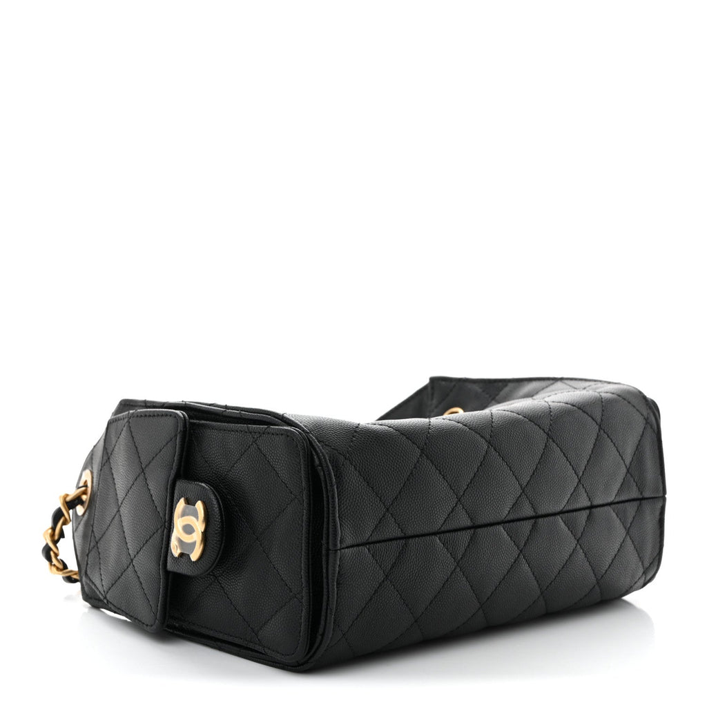 Caviar Quilted Mini Chanel 25 Handbag Black
