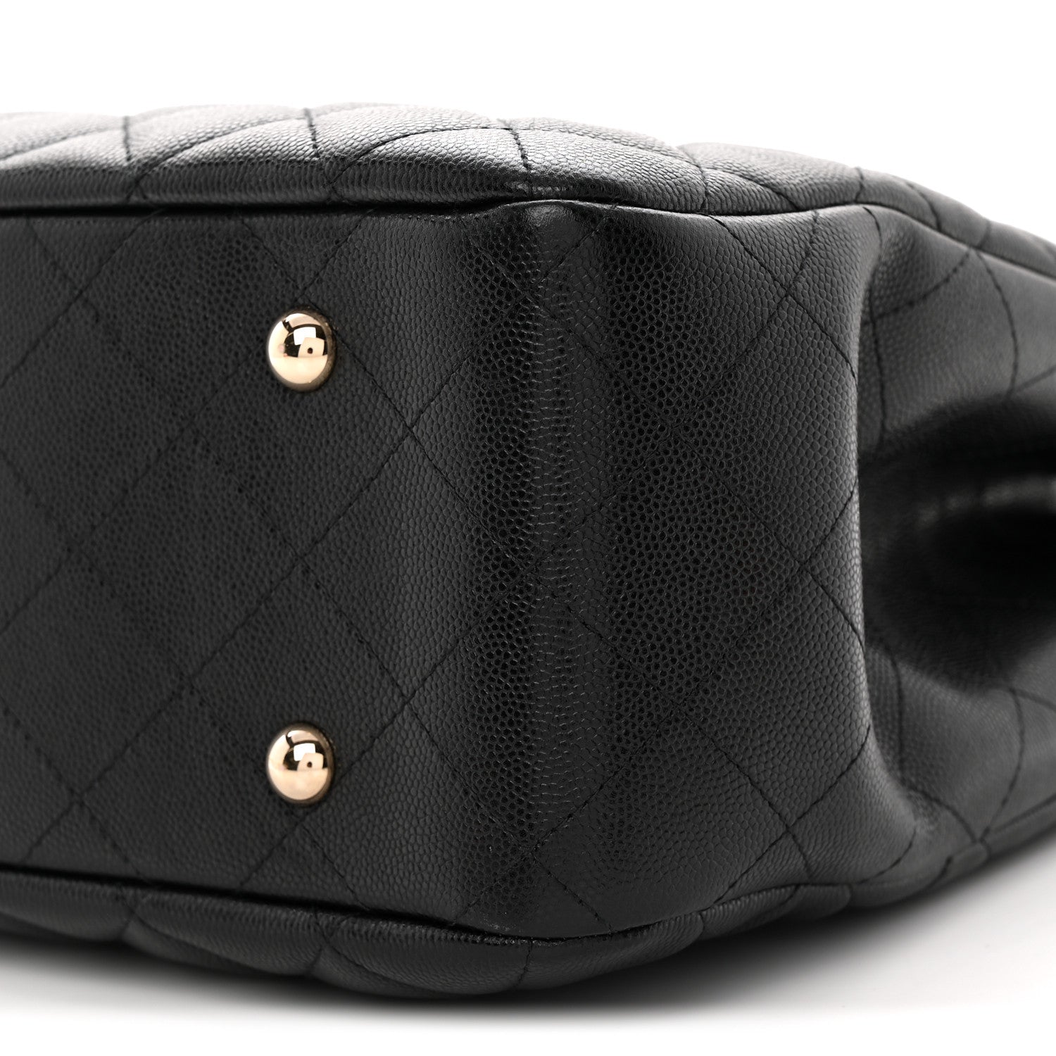 Caviar Quilted Shopping Tote Black Black