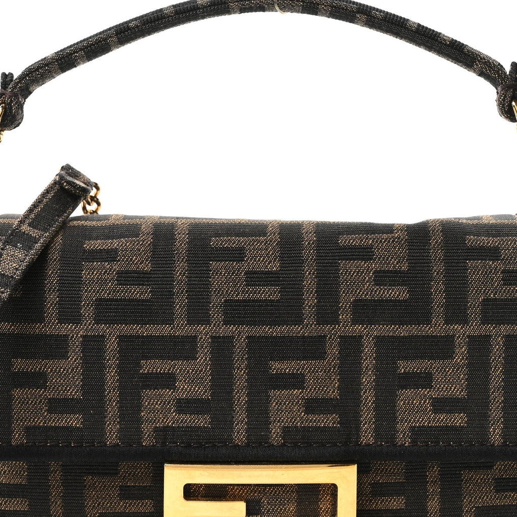 Fabric Jacquard FF 1974 Mini Baguette Tobacco Moro Black