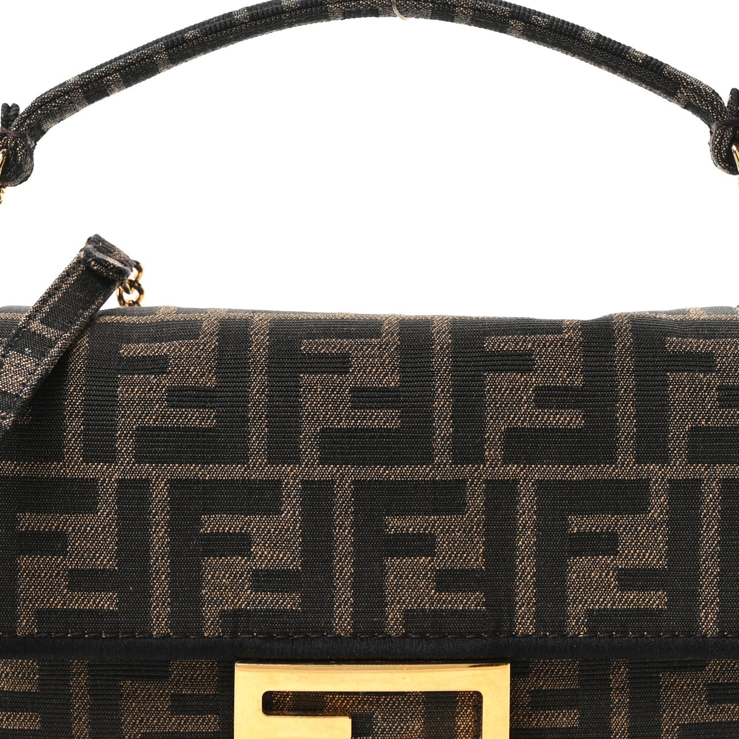 Fabric Jacquard FF 1974 Mini Baguette Tobacco Moro Black