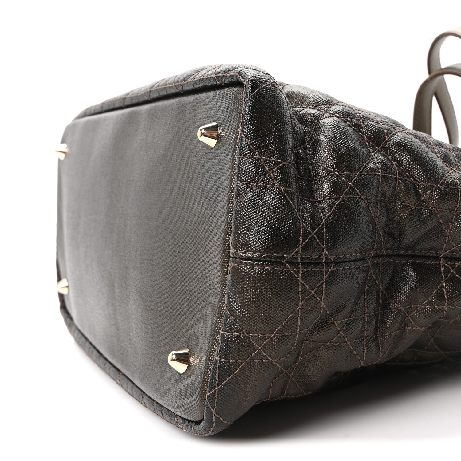 Coated Canvas Cannage Small Panarea Tote Bronze