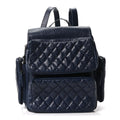 Aged Calfskin Quilted Medium Casual Rock Airlines Backpack Blue