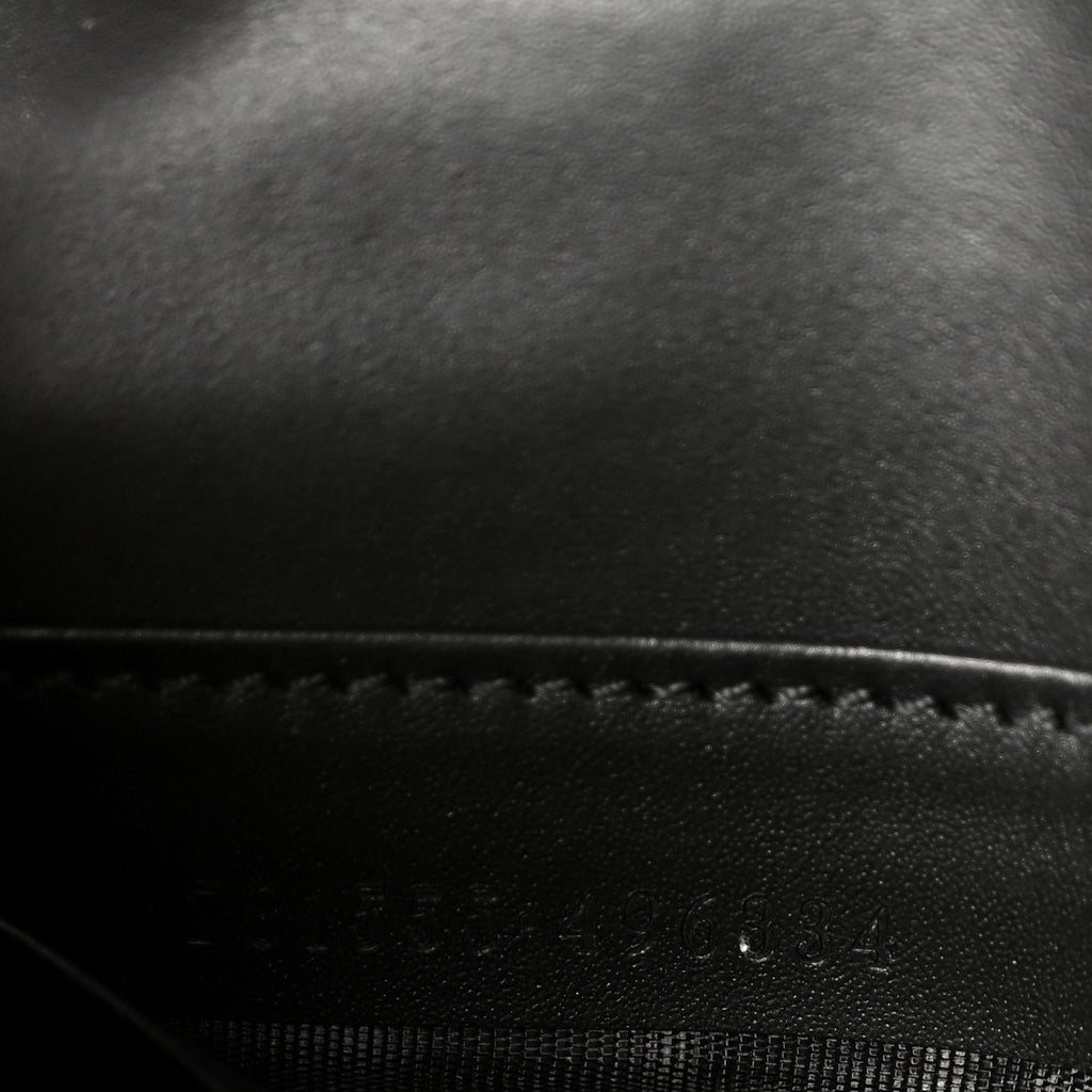 Calfskin GG Debossed Chain Wallet Black