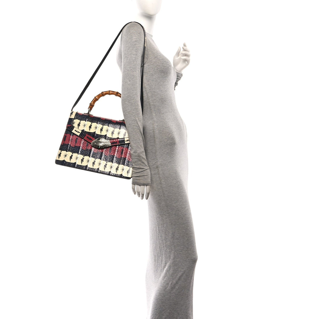 Snakeskin Small Lilith Top Handle Bag