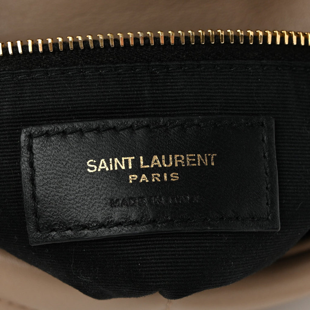 Lambskin Quilted Toy Loulou Puffer Monogram Chain Satchel Nude Powder