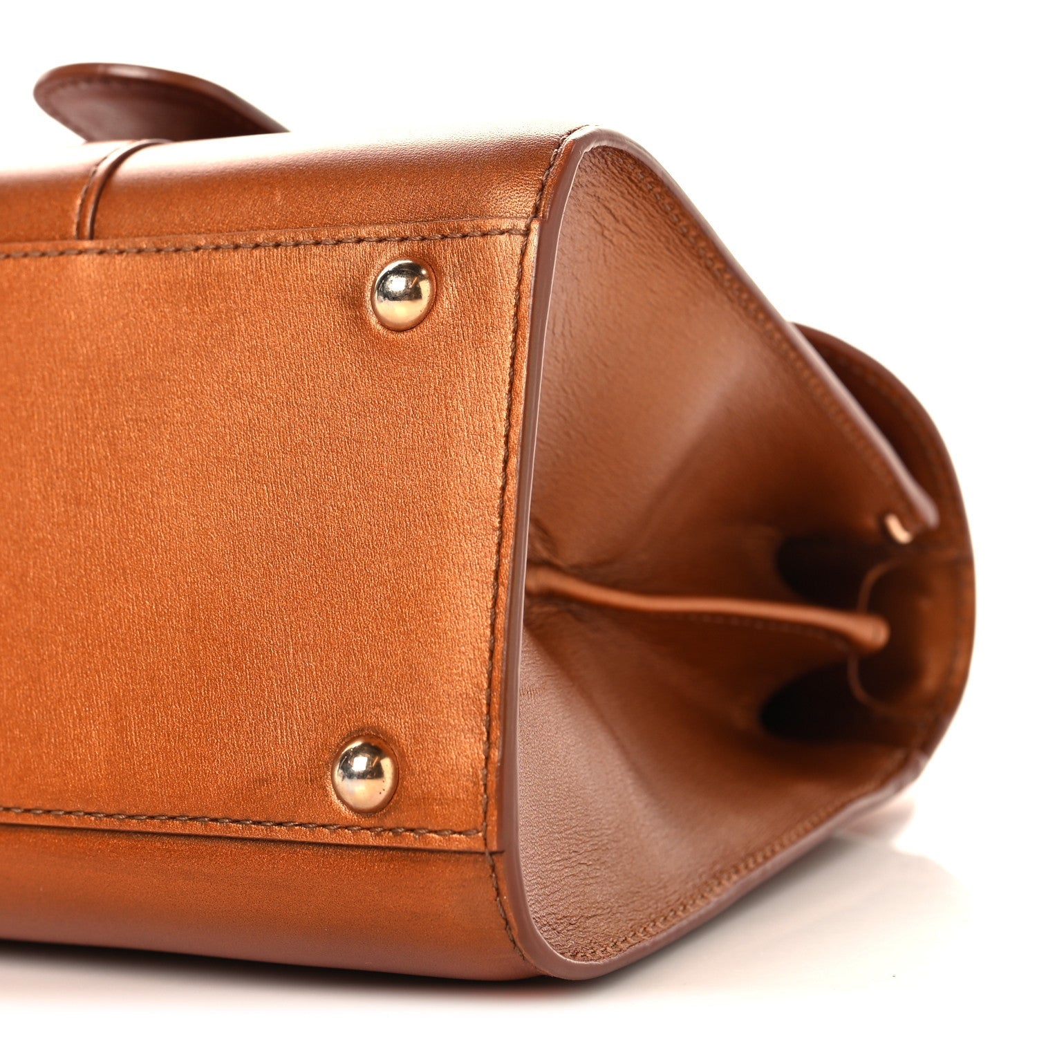 Box Calfskin Mini Brillant Satchel Bronze