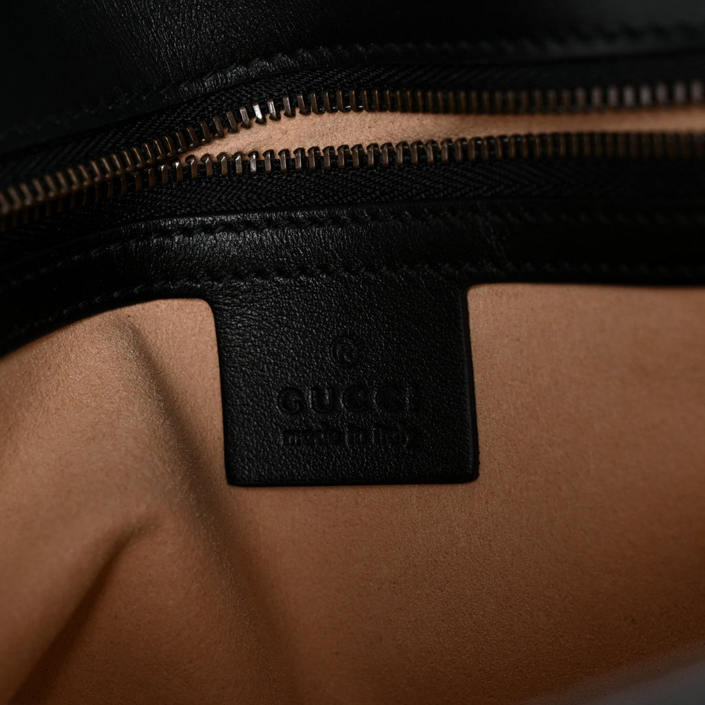 Calfskin Matelasse Small GG Marmont Shoulder Bag Black