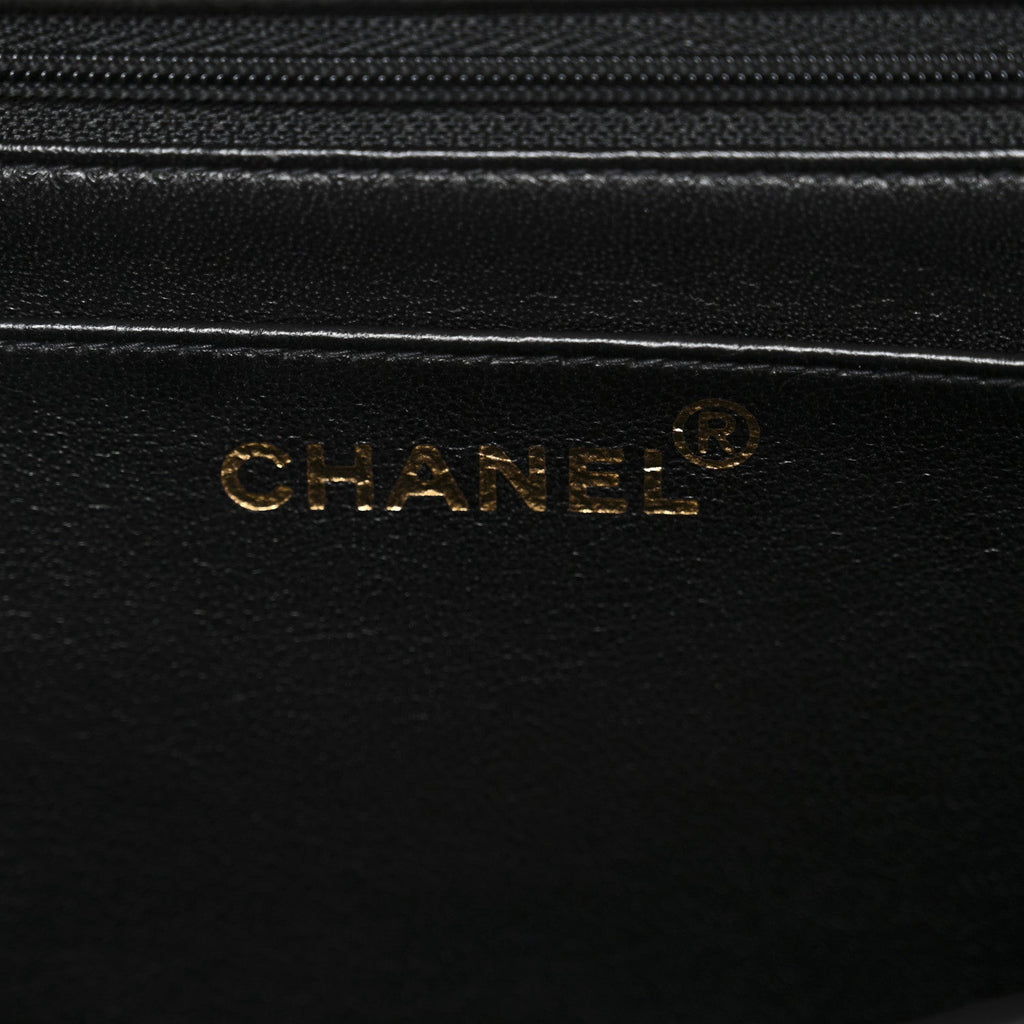 Lambskin Quilted Jumbo Single Flap Black